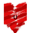 valentine card painted heart on white vector image