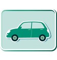 button with green retro car vector image