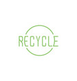 letter recycle with circle round line logo symbol vector image