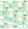 seamless pattern with cute cats vector image vector image