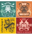 set of vintage motorcycle labels stpck vector image