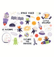 cute animal astronauts set vector image