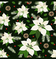 christmas seamless pattern with poinsettia plant vector image vector image