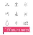 christmas trees icon set vector image
