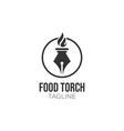 elegant luxury torch flame logo design vector image vector image