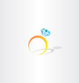ring with diamond icon logo vector image