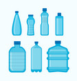 set of different water bottles vector image vector image