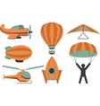 set of icons aviation vector image