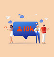 10k social media followers vector image