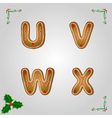 gingerbread font u to x vector image vector image