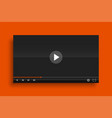 glossy modern video player template mockup vector image vector image