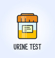 urine test in a plastic jar icon urinalysis vector image