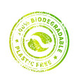 biodegradable icon bright green plastic free vector image vector image