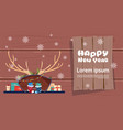 merry christmas and happy new year greeting card vector image