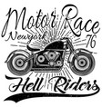 motorcycle label t-shirt design with of custom vector image