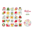 set of flat icons for christmas and new vector image