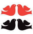valentine doves silhouette set isolated on white vector image vector image