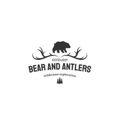 adventure with bear logo designs vector image vector image