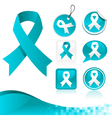 blue ribbons awareness kit vector image