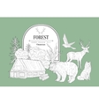 forest themed vintage sketch vector image vector image