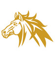 gold horse logo golden mustang mascot design icon vector image