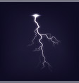 lightning on dark purple night sky isolated vector image