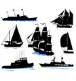 offshore ships set vector image