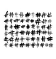 hand drawn hashtag signs on white background vector image