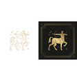 zodiac sagittarius horoscope sign line art vector image