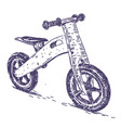 balance bike hand drawn vector image vector image