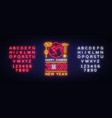chinese new year 2020 neon sign year vector image vector image