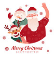 cute merry christmas and happy new year greeting vector image