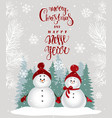 a pair snowmen vector image vector image