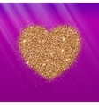 icon of heart with gold sparkles and glitter vector image