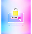 inputting password to unlock the computer 3d vector image vector image