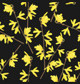 seamless pattern with blossoming yellow flowers vector image vector image