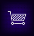 shopping cart neon sign advertising bright neon vector image