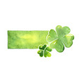 clover leaf frame watercolor hand painting vector image