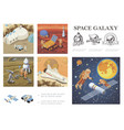 isometric space exploration composition vector image
