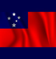 realistic waving flag samoa vector image vector image