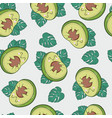 seamless pattern with cute avocado vector image