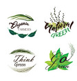 watercolor green leaves logo collection vector image