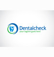 dental check logo template design emblem vector image vector image
