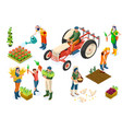 farm agricultural concept organic workers vector image vector image