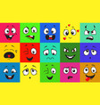 funny cartoon faces with emotions vector image vector image