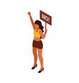 isometric feminism icon vector image vector image