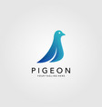 pigeon bird minimalist logo design blue bird icon vector image vector image