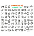doodle summer trip icons set vector image