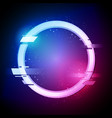 glitched circle in retro neon style vector image vector image