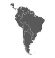 south america grey contour map countries vector image